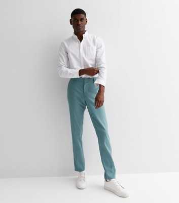 Turquoise Skinny Suit Trousers