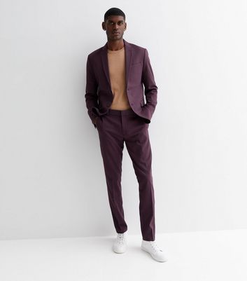 Dark Purple Skinny Suit Trousers