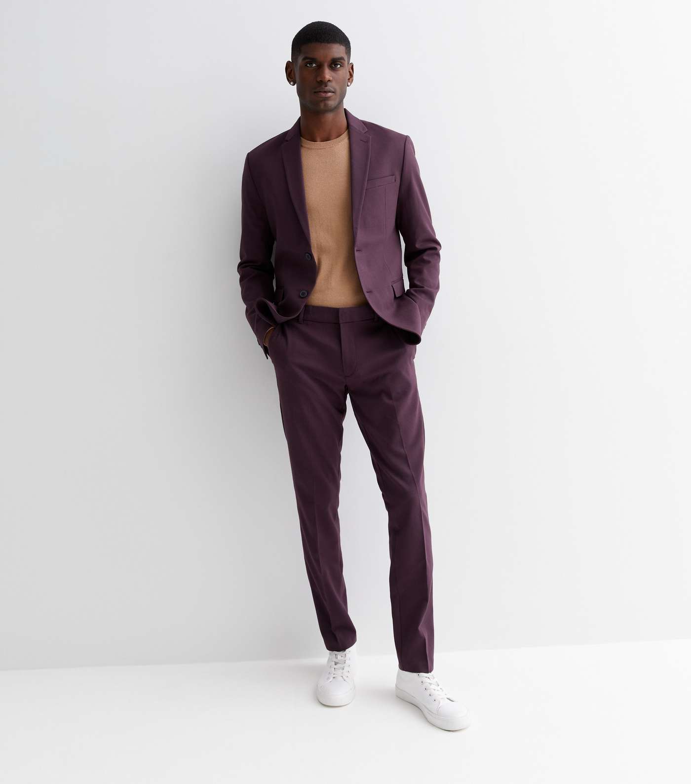 Dark Purple Skinny Suit Trousers | New Look