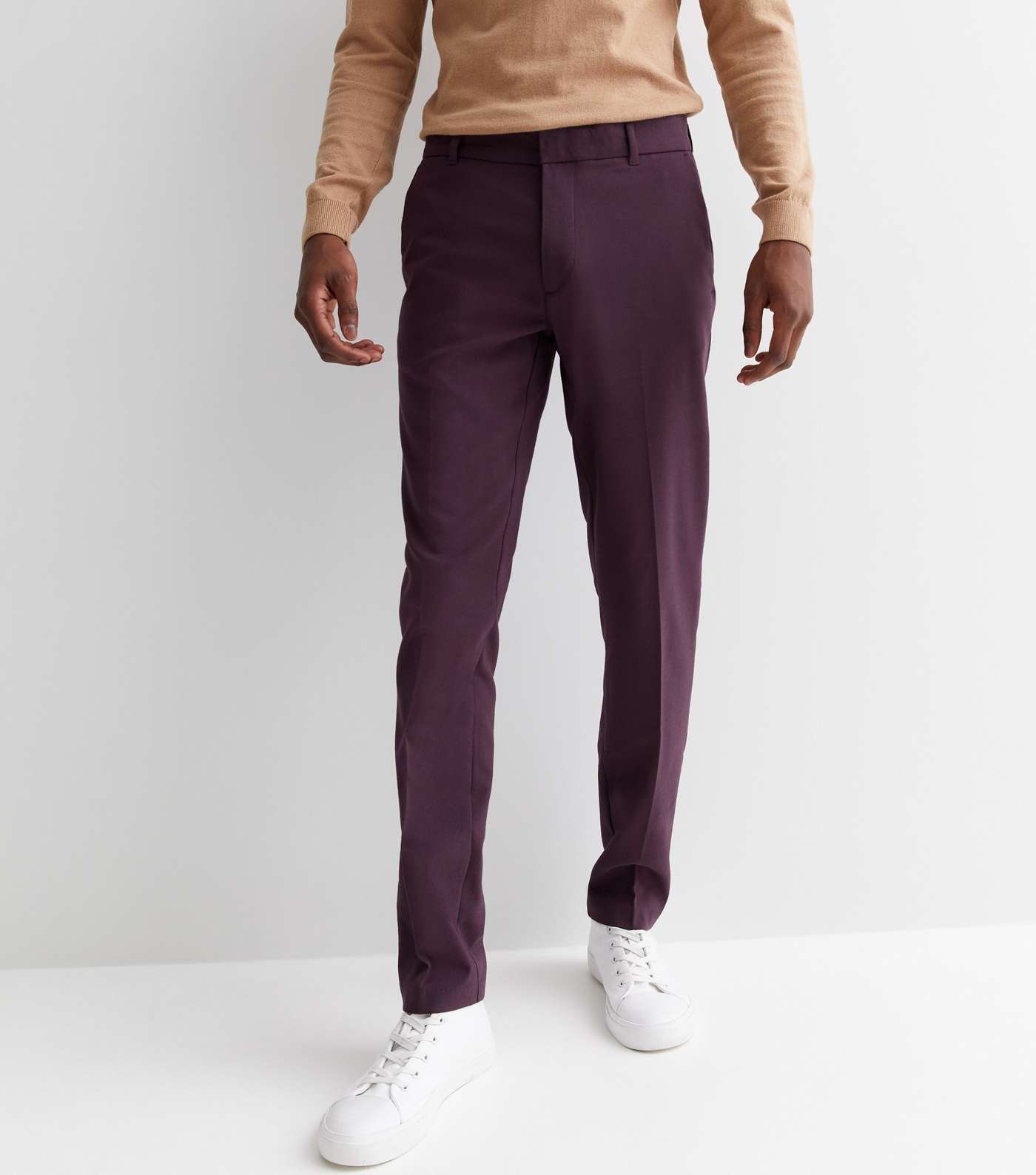 Dark Purple Skinny Suit Trousers Image 2