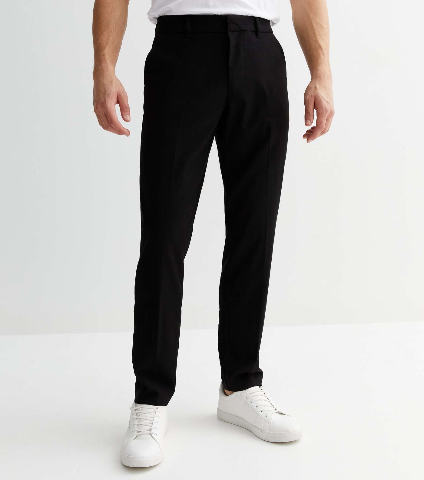 Black Mid Rise Slim Suit Trousers Image 2