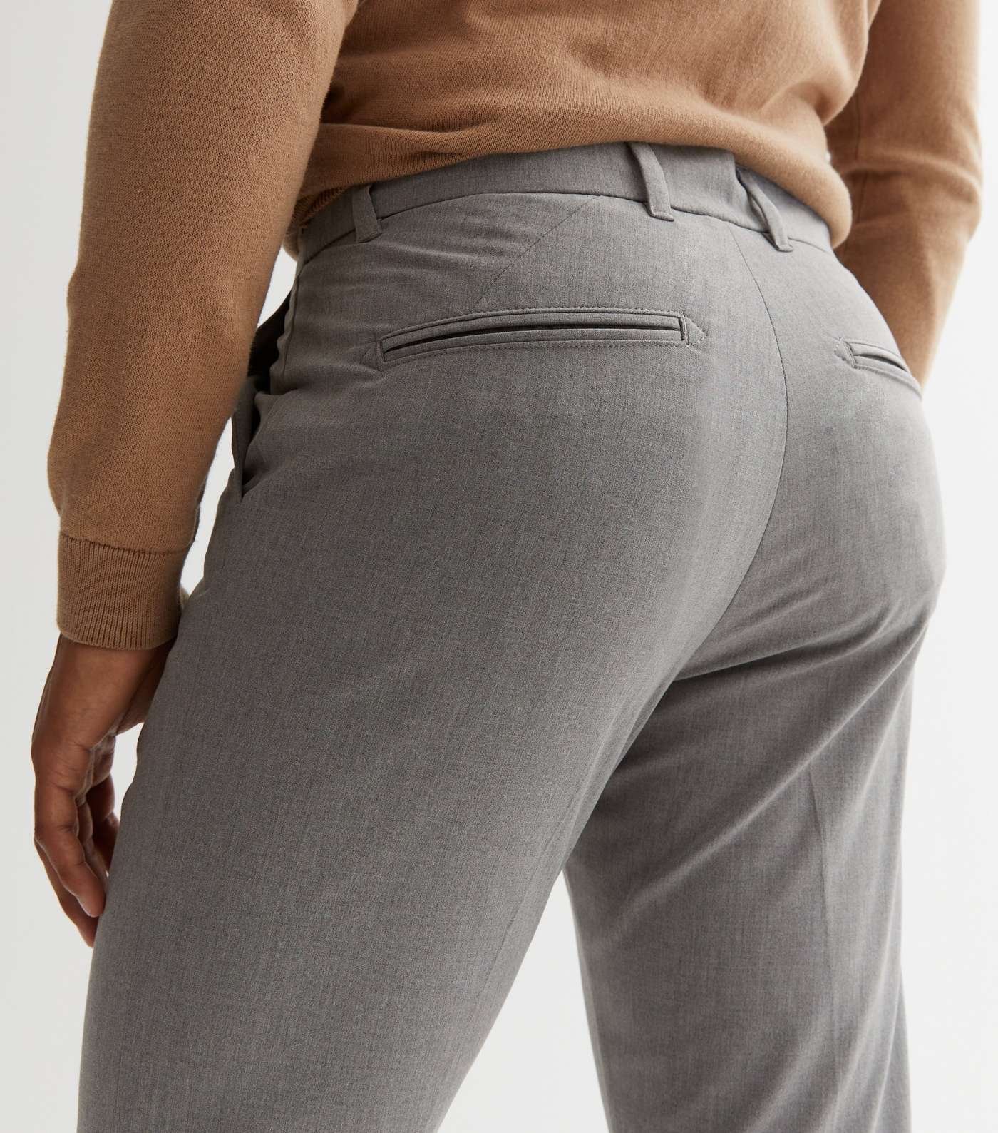 Grey Marl Slim Fit Suit Trousers Image 3