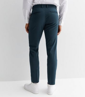Men's Bright Blue Slim Fit Suit Trousers New Look