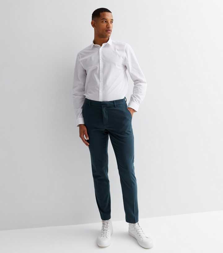 New Look Slim Suit Pants in Light Blue