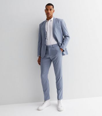 Bright Blue Slim Fit Suit Trousers