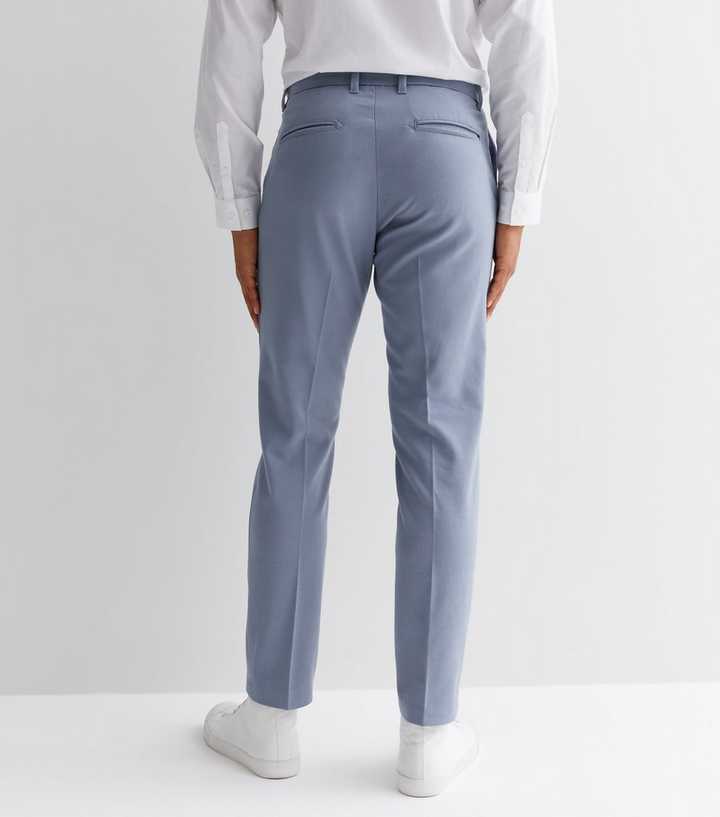 New Look Slim Suit Pants in Light Blue