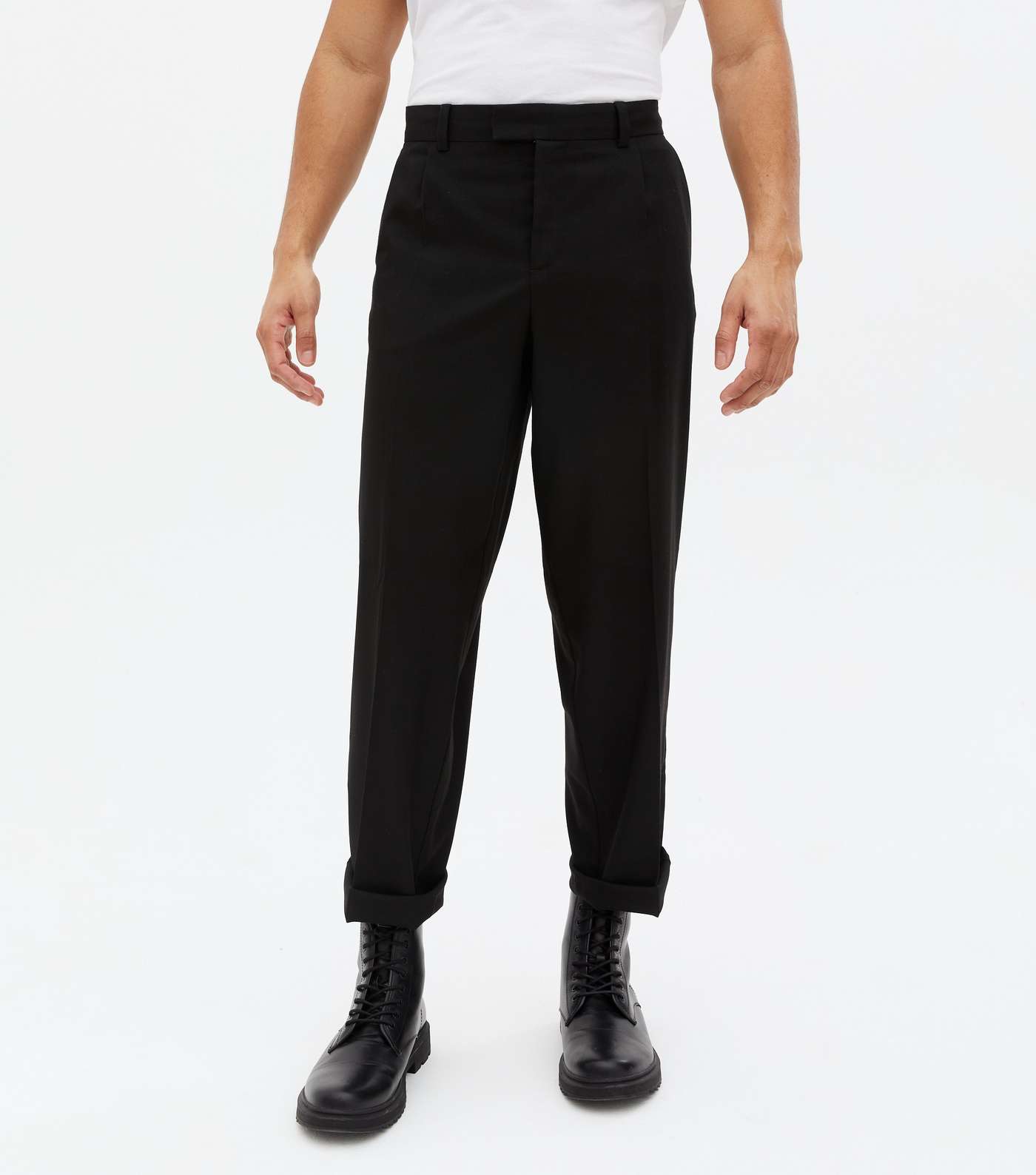 Black Relaxed Fit Trousers Image 2