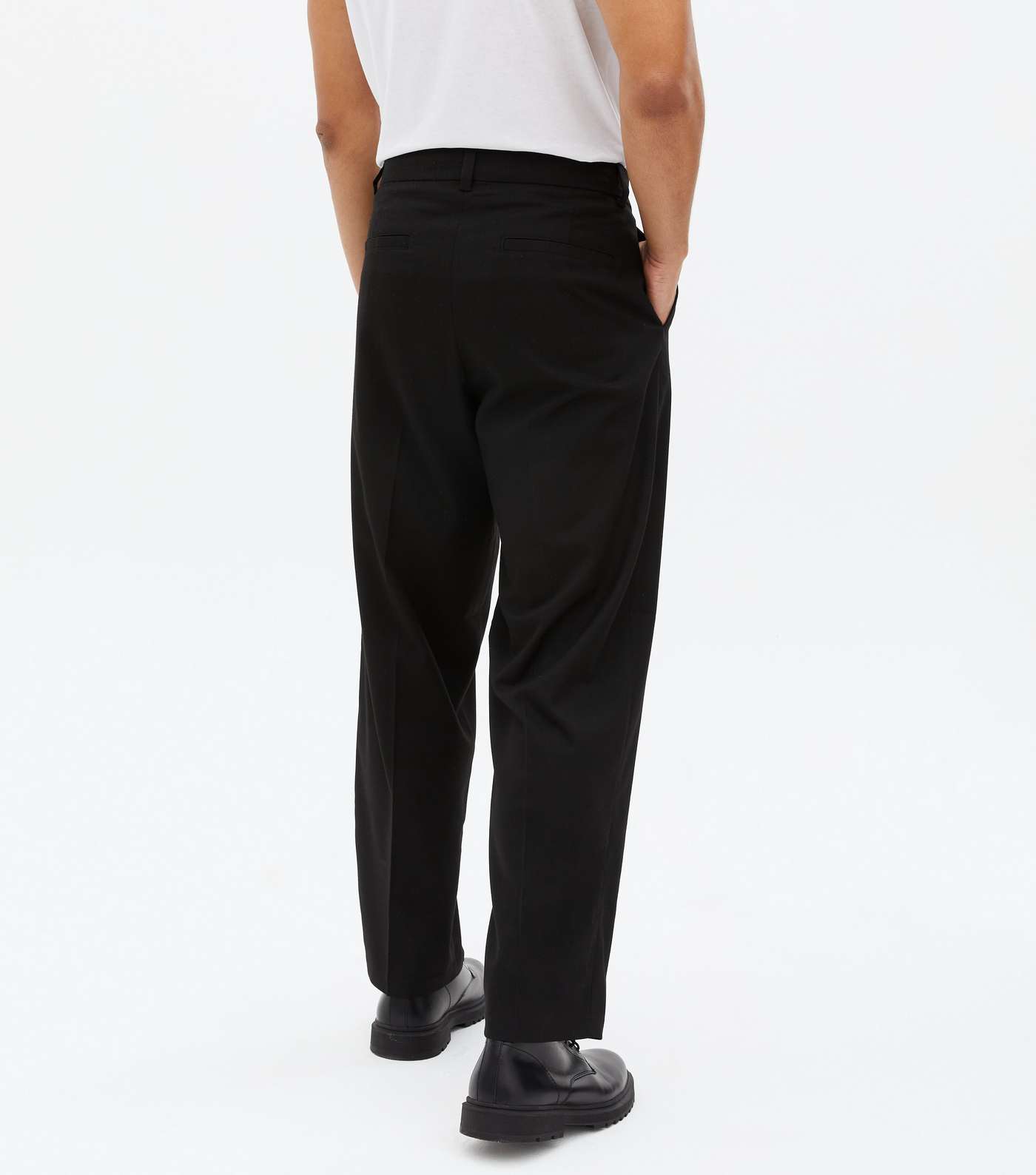Black Relaxed Fit Trousers Image 4