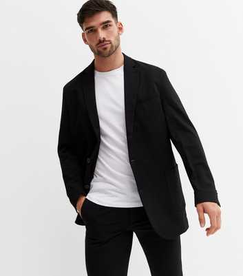 Black Relaxed Fit Suit Jacket