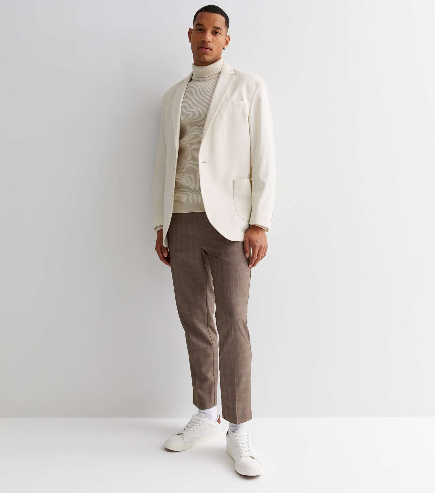 Off White Revere Collar Relaxed Fit Blazer | New Look