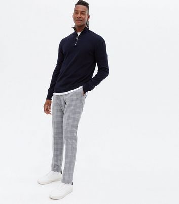Herrenmode Bekleidung für Herren Dark Grey Check Skinny Trousers Herrenmode Bekleidung für Herren Dark Grey Check Skinny Trousers