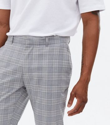 Light Grey Check Skinny Trousers | New Look