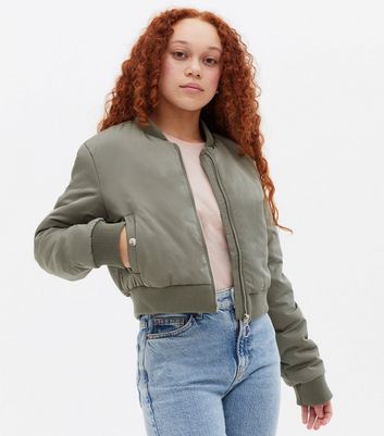 new look khaki bomber jacket