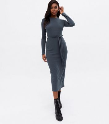 midi ribbed bodycon dress