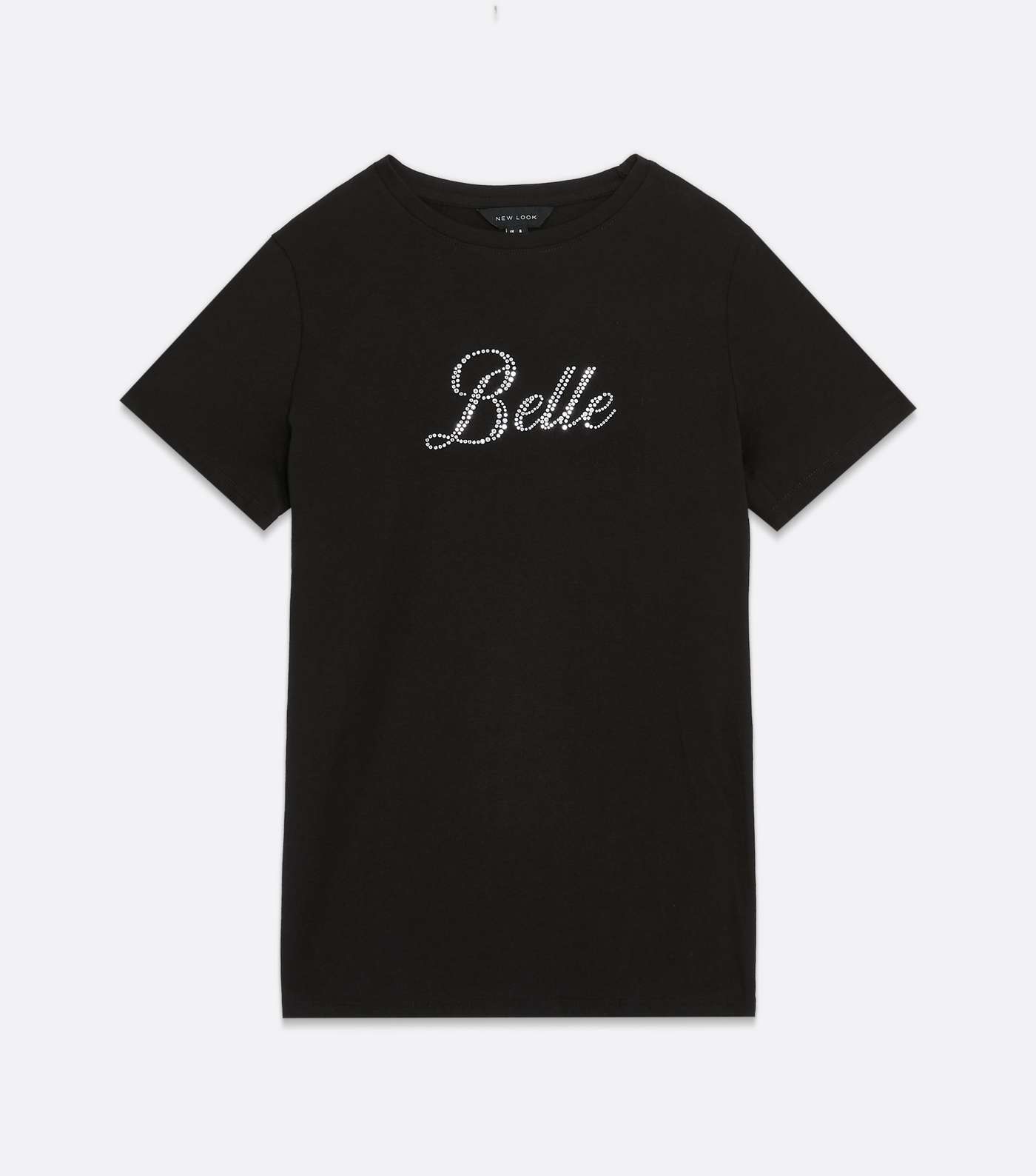 Black Belle Diamanté Logo T-Shirt Image 5