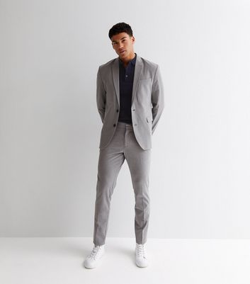 Men's Grey Marl Skinny Fit Suit Jacket New Look