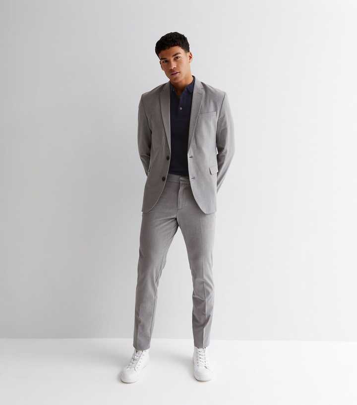 Grey Marl Skinny Fit Suit Jacket