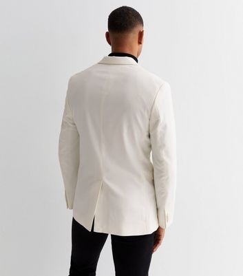 Off White Skinny Fit Suit Jacket New Look