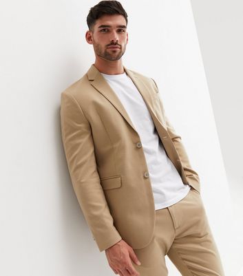 Tan Skinny Fit Suit Jacket | New Look