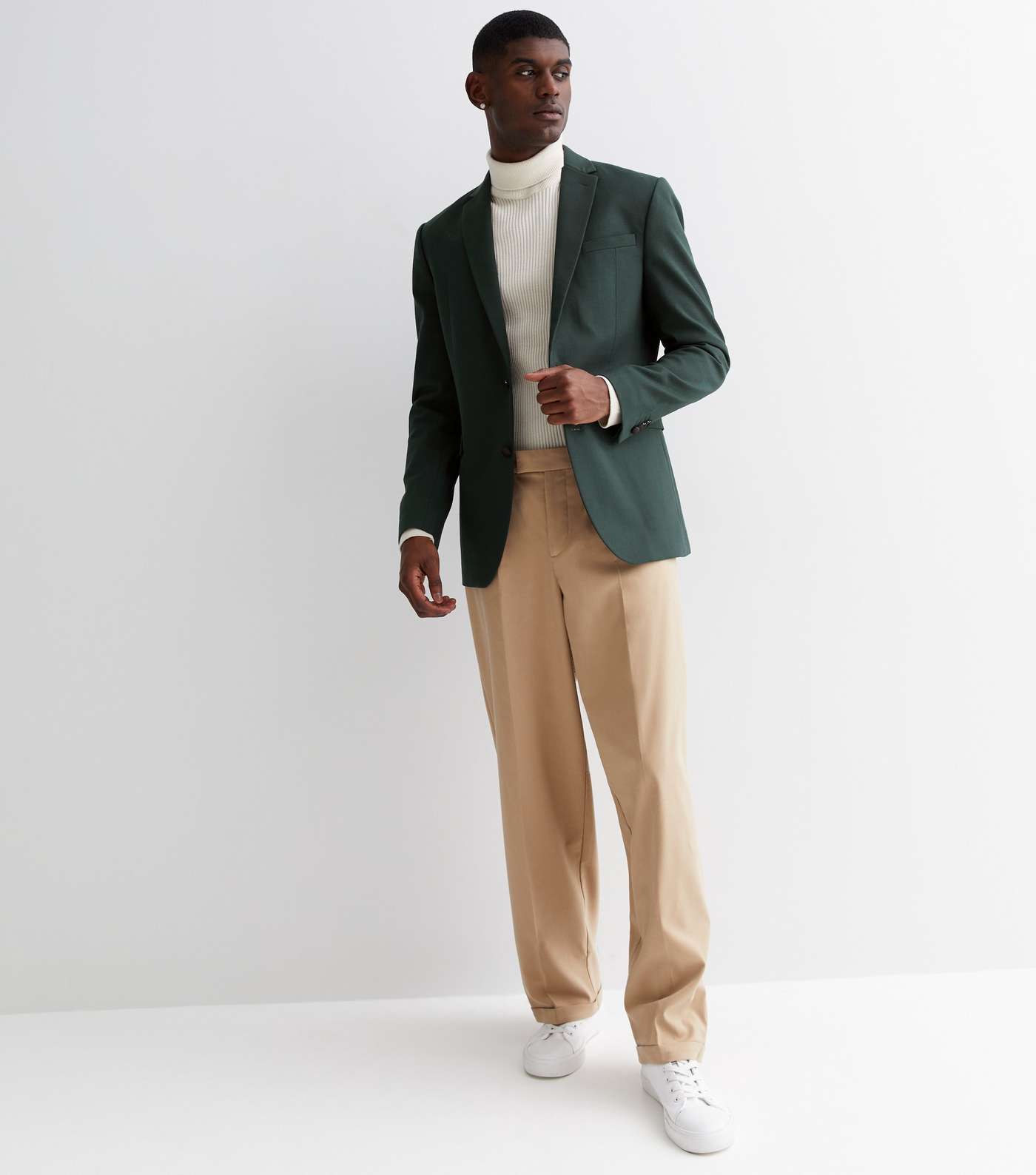Dark Green Skinny Fit Suit Jacket Image 2