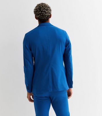 Shiny blue outlet suit jacket