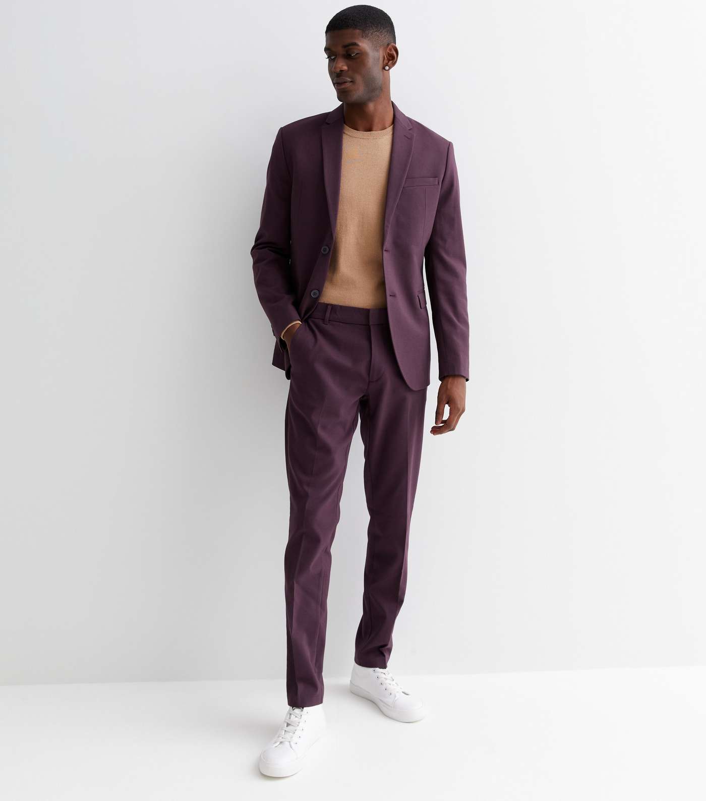 Dark Purple Skinny Fit Suit Jacket | New Look