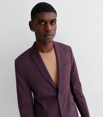 Dark Purple Skinny Fit Suit Jacket