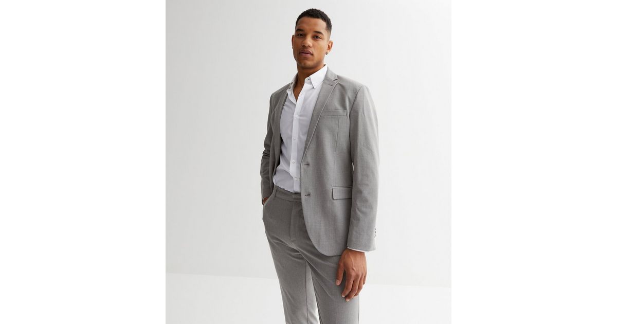 Grey Marl Slim Suit Jacket | New Look