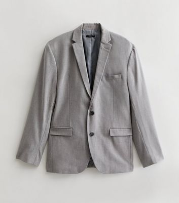 Men's Grey Marl Slim Suit Jacket New Look