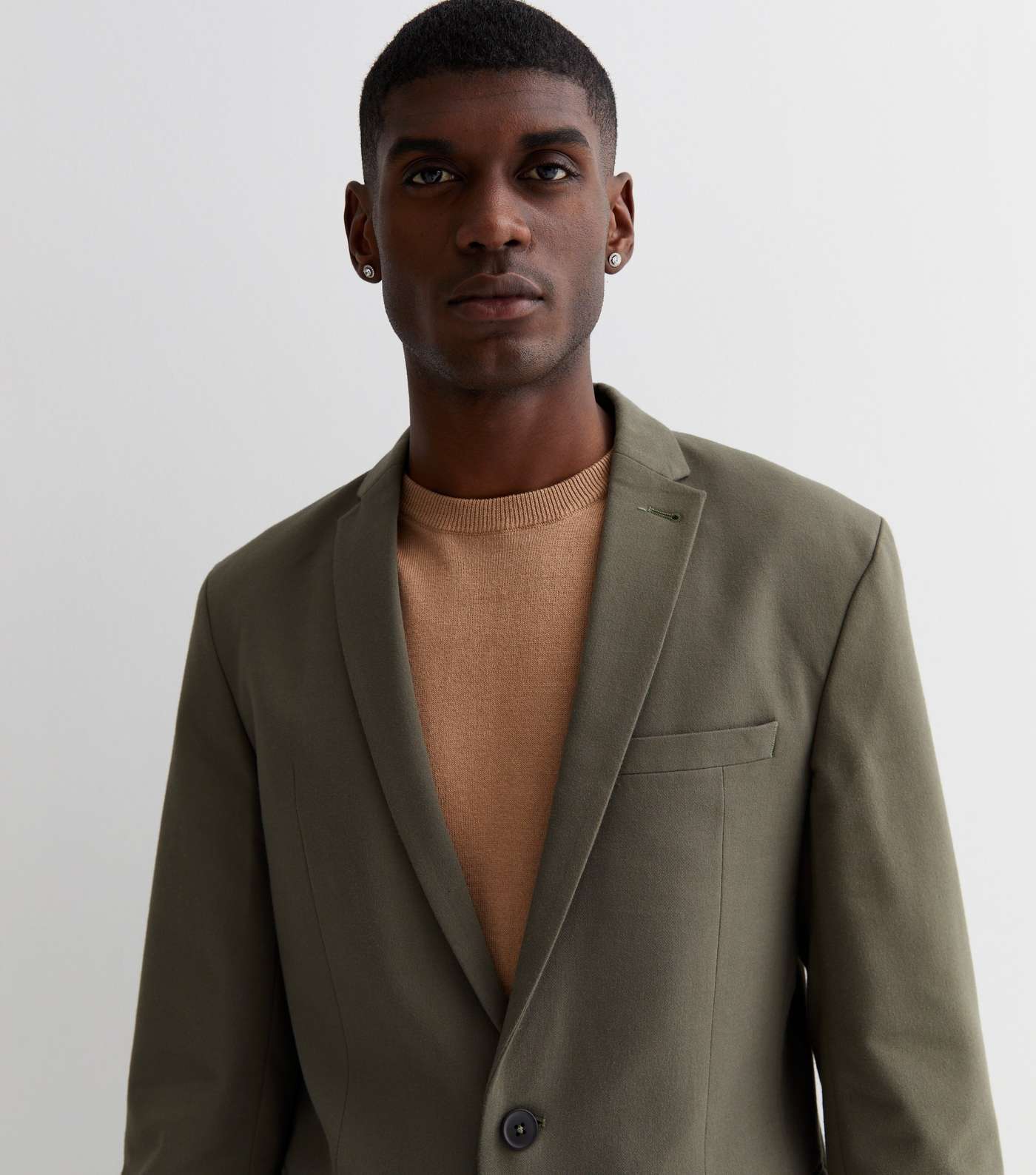 Khaki Slim Suit Jacket Image 3