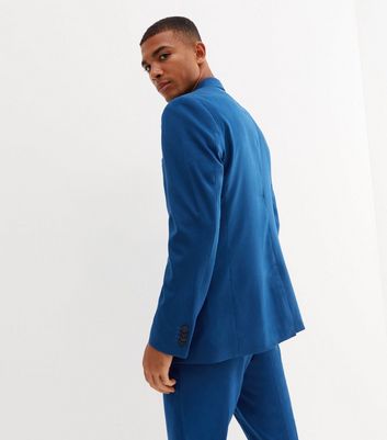 Men's Indigo Slim Suit Jacket New Look