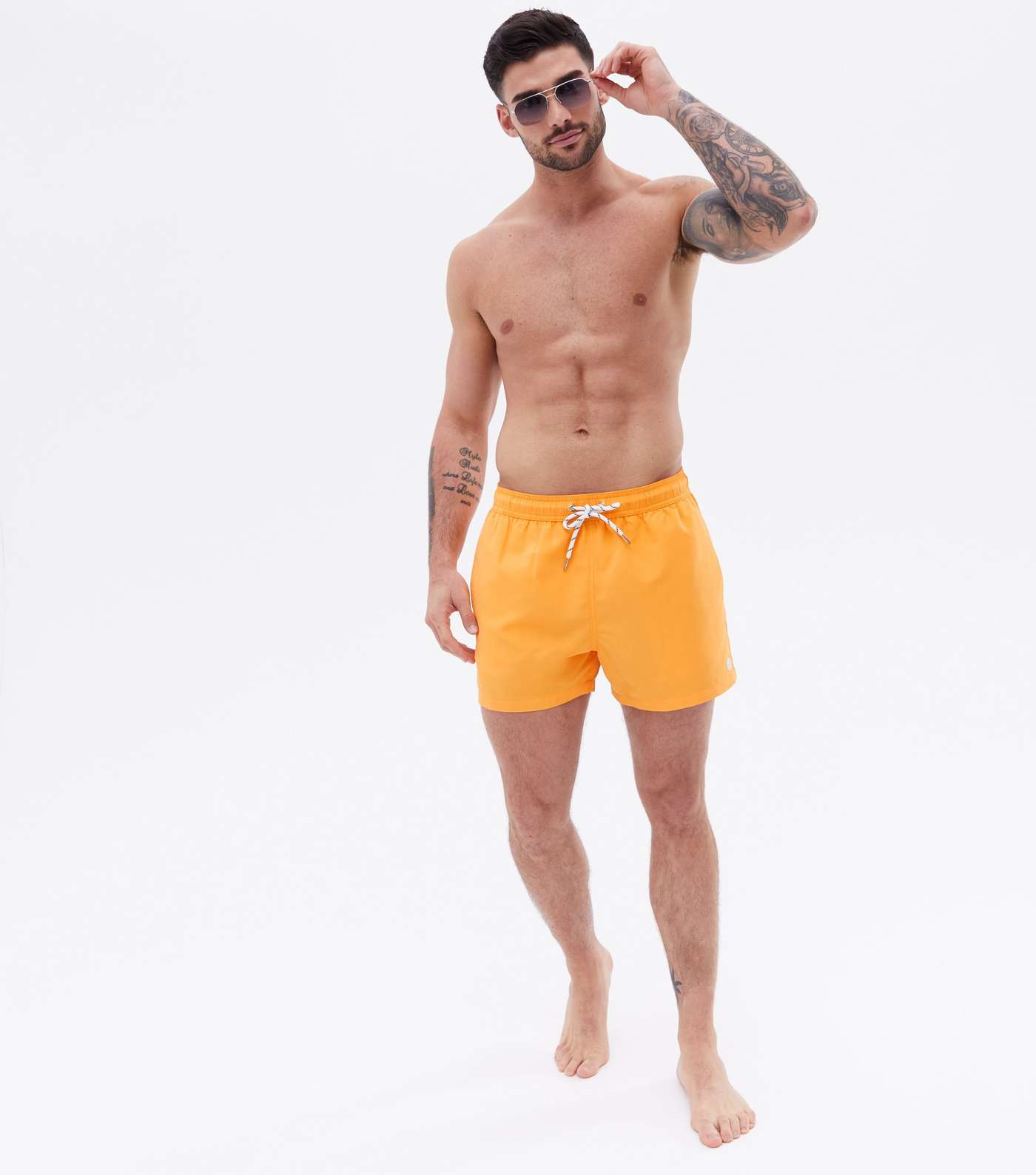 Orange Regular Length Swim Shorts