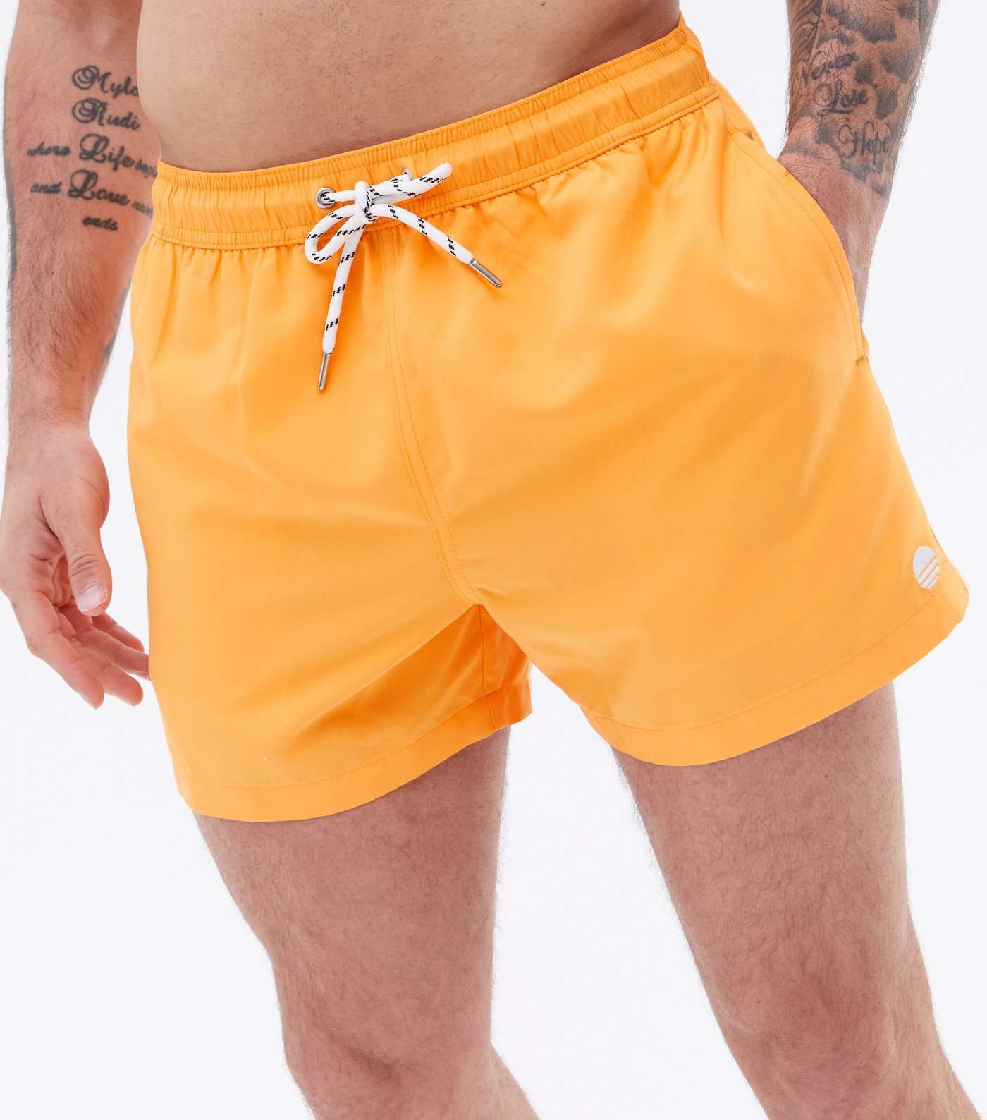 Orange Regular Length Swim Shorts Image 3