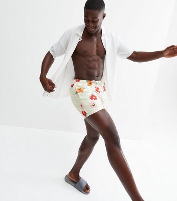 Click to view product details and reviews for Mens Off White Floral Swim Shorts New Look.