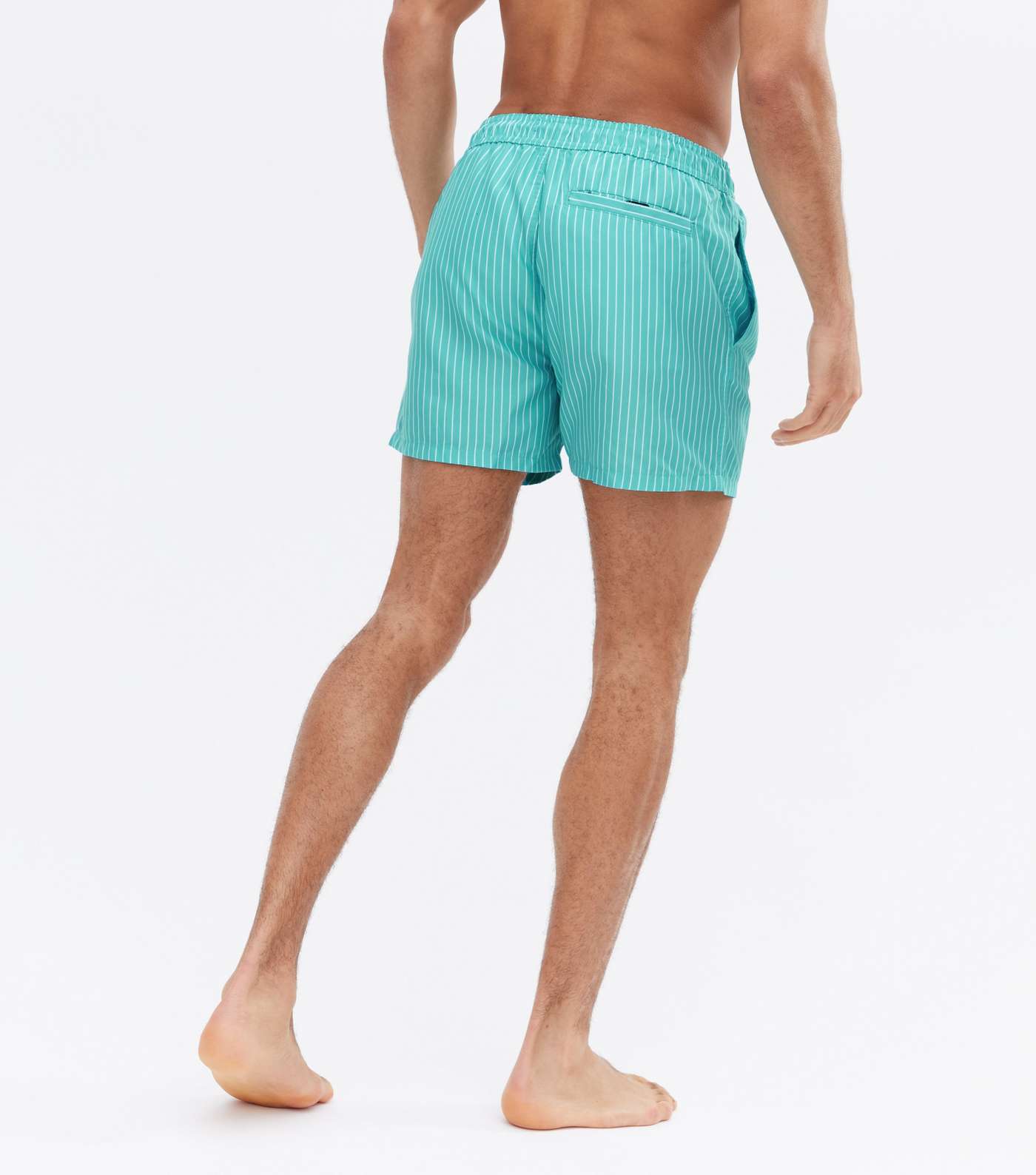 Turquoise Stripe Swim Shorts Image 3