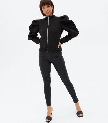 Zara puff best sale sleeve jacket