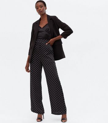 tall black wide leg trousers