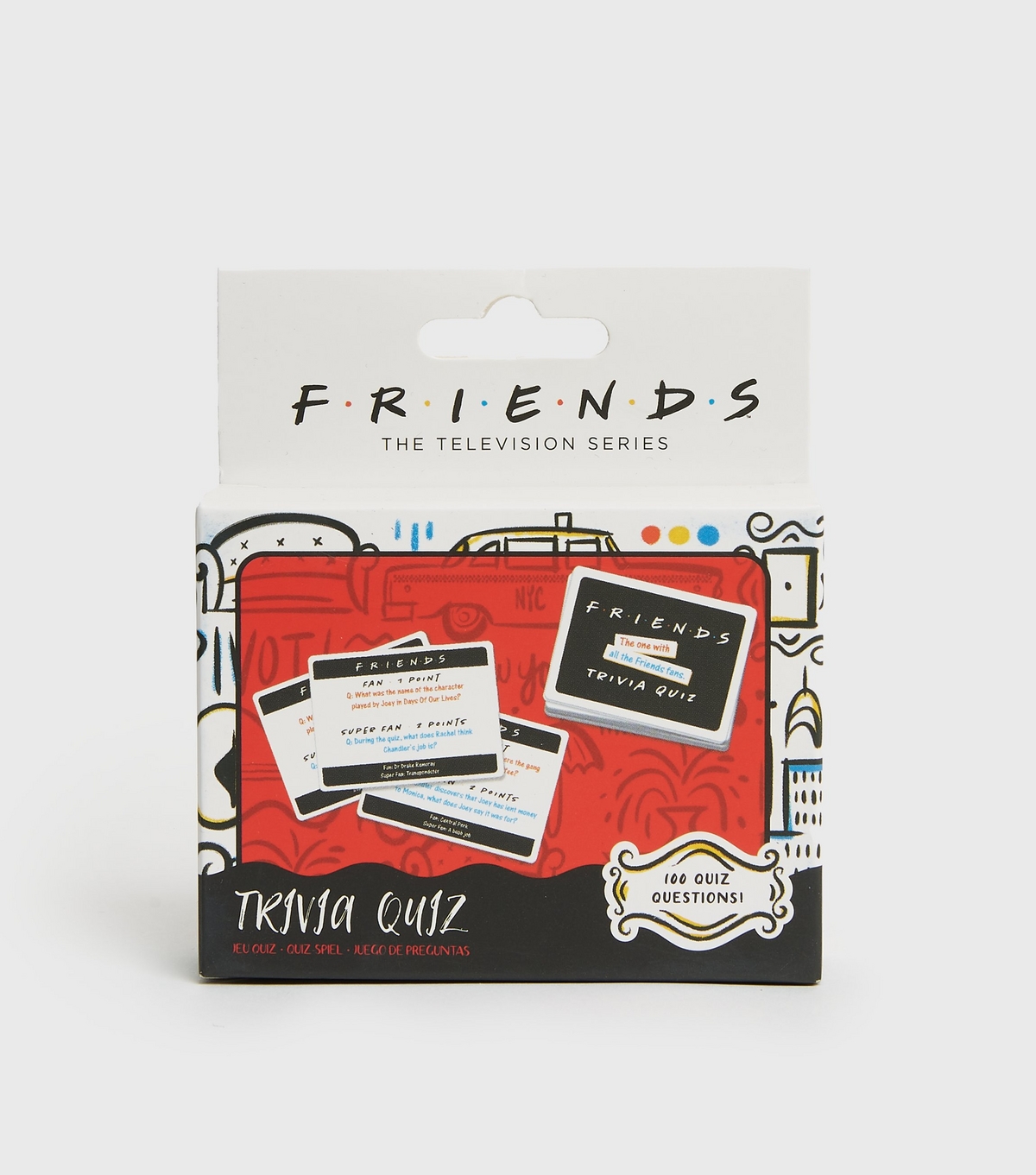 Multicoloured Friends Trivia Quiz Card Game New Look