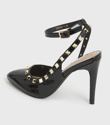 shop for Little Mistress Black Studded Stiletto Heel Court Shoes New Look at Shopo