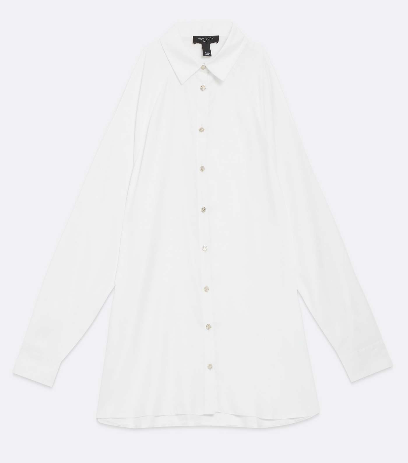 Tall White Cold Shoulder Long Shirt Image 5