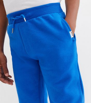 Boys Bright Blue Jersey Joggers New Look