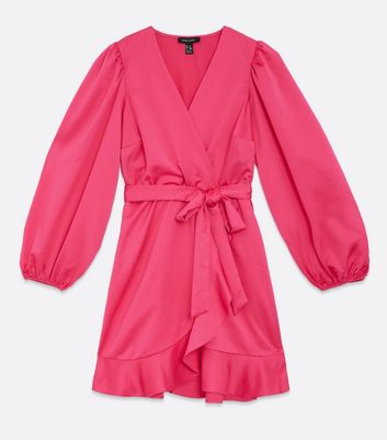 Bright pink wrap dress Outlet