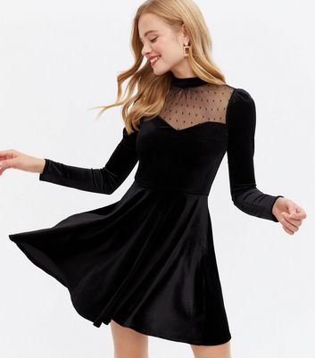 new look black mesh dress