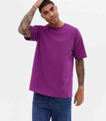 Purple Short Sleeve Crew Oversized T-Shirt