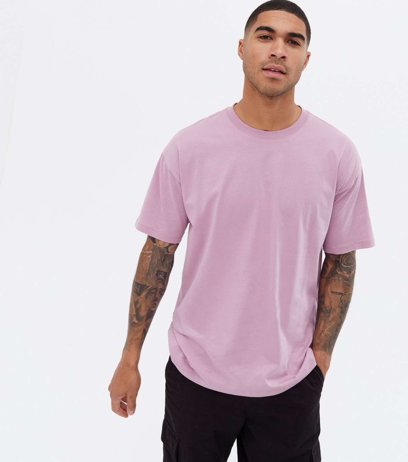 Lilac Short Sleeve Crew Oversized T-Shirt