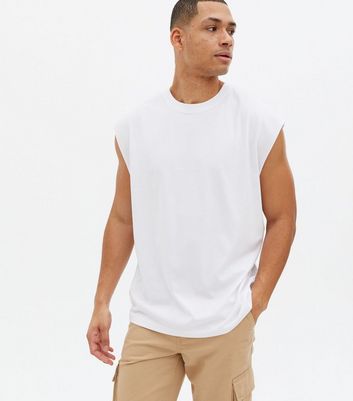 men's white sleeveless tee shirts