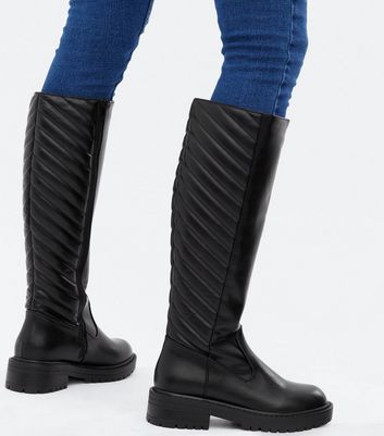 womens quilted knee high boots