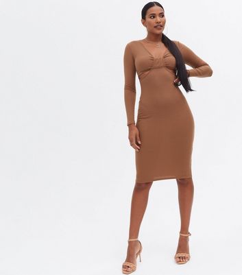 Pink Vanilla Dark Brown Ribbed Cut Out 