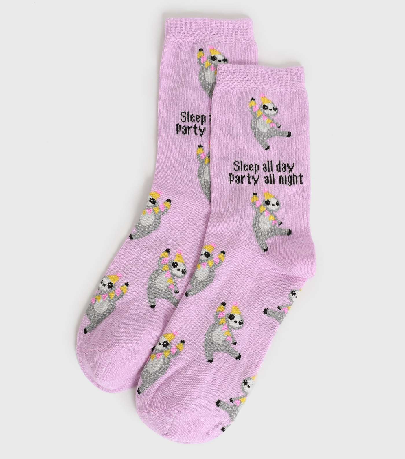 Lilac Party All Night Sloth Socks