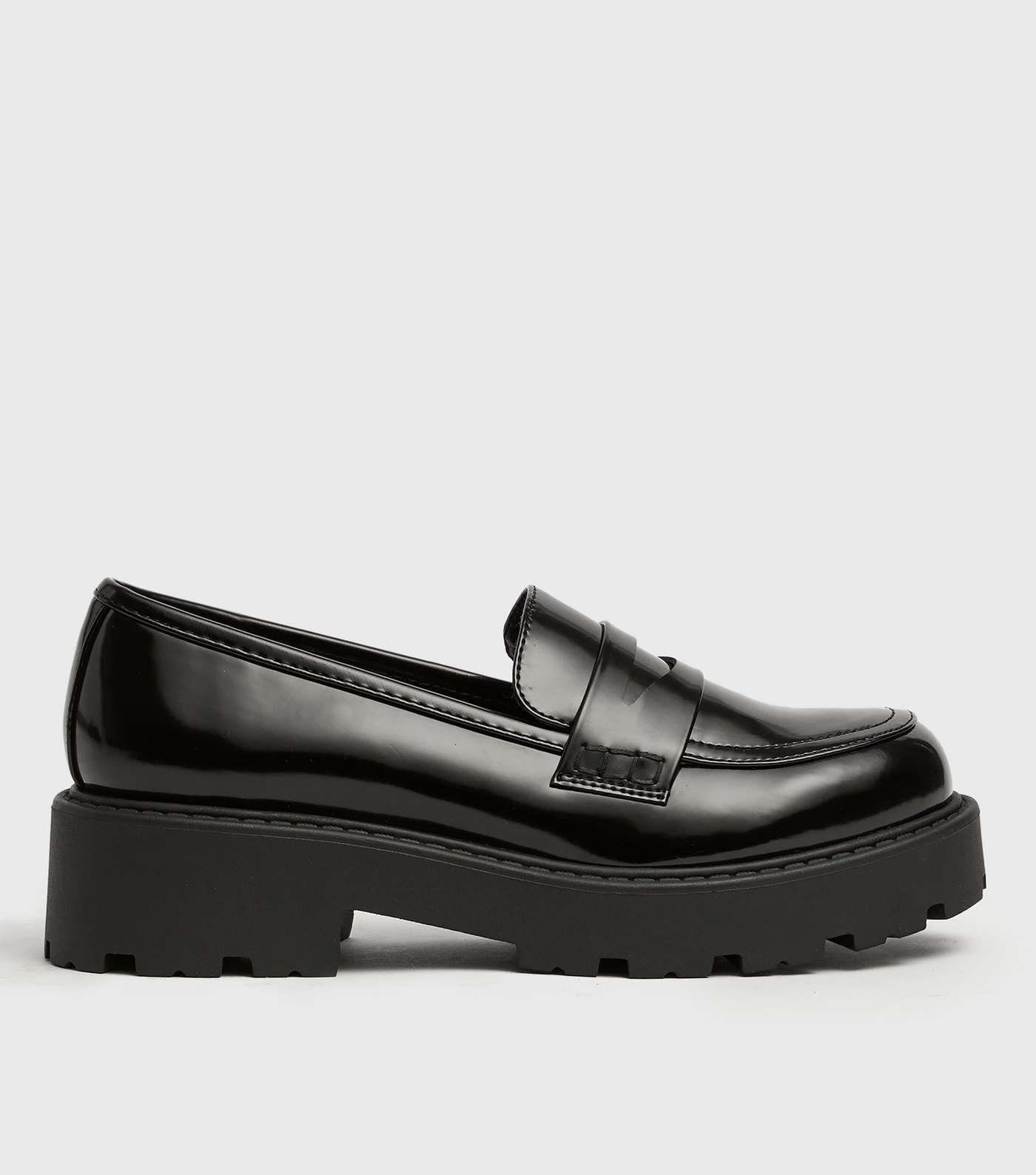 Black Chunky Cleated Loafers